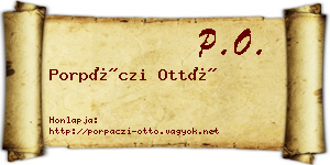Porpáczi Ottó névjegykártya